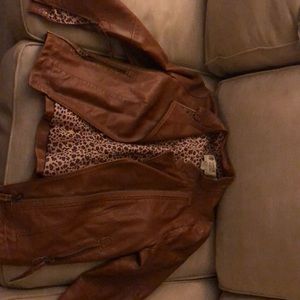 Brown faux leather jacket